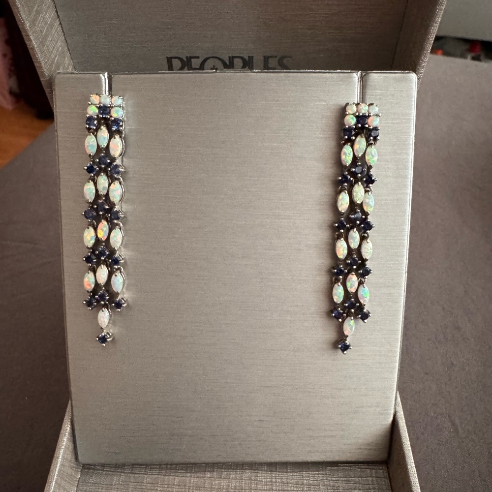 Elegant Silver and Blue Dangle Earrings